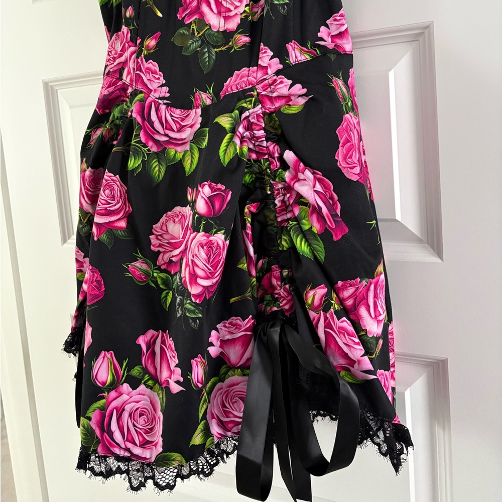 Sugar Thrillz Black & Pink Floral Mini Dress - Picture 3 of 15